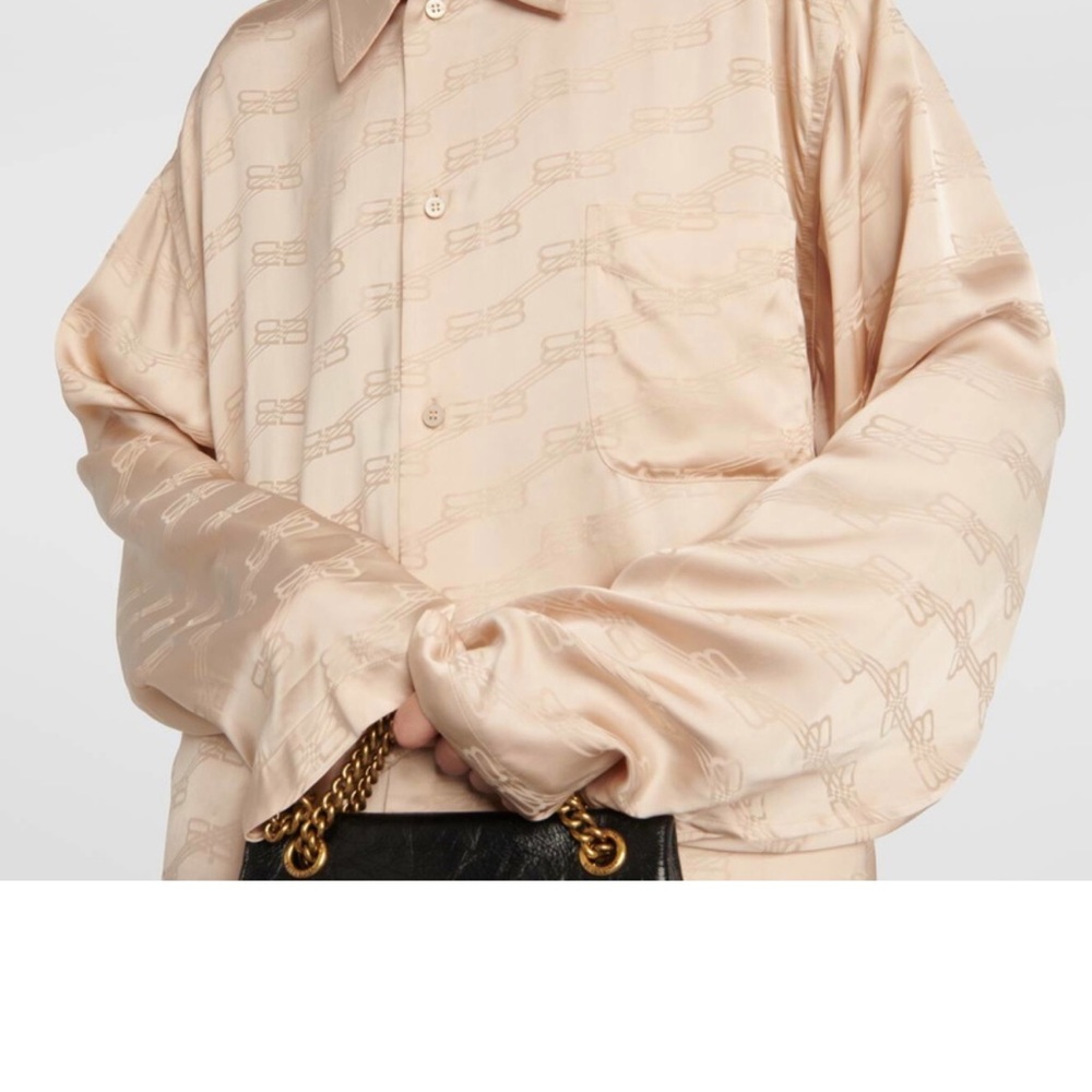 Beige Patterned Long Sleeve Shirt